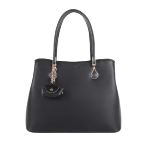 Plain Top Handle Double Compartments Handbag