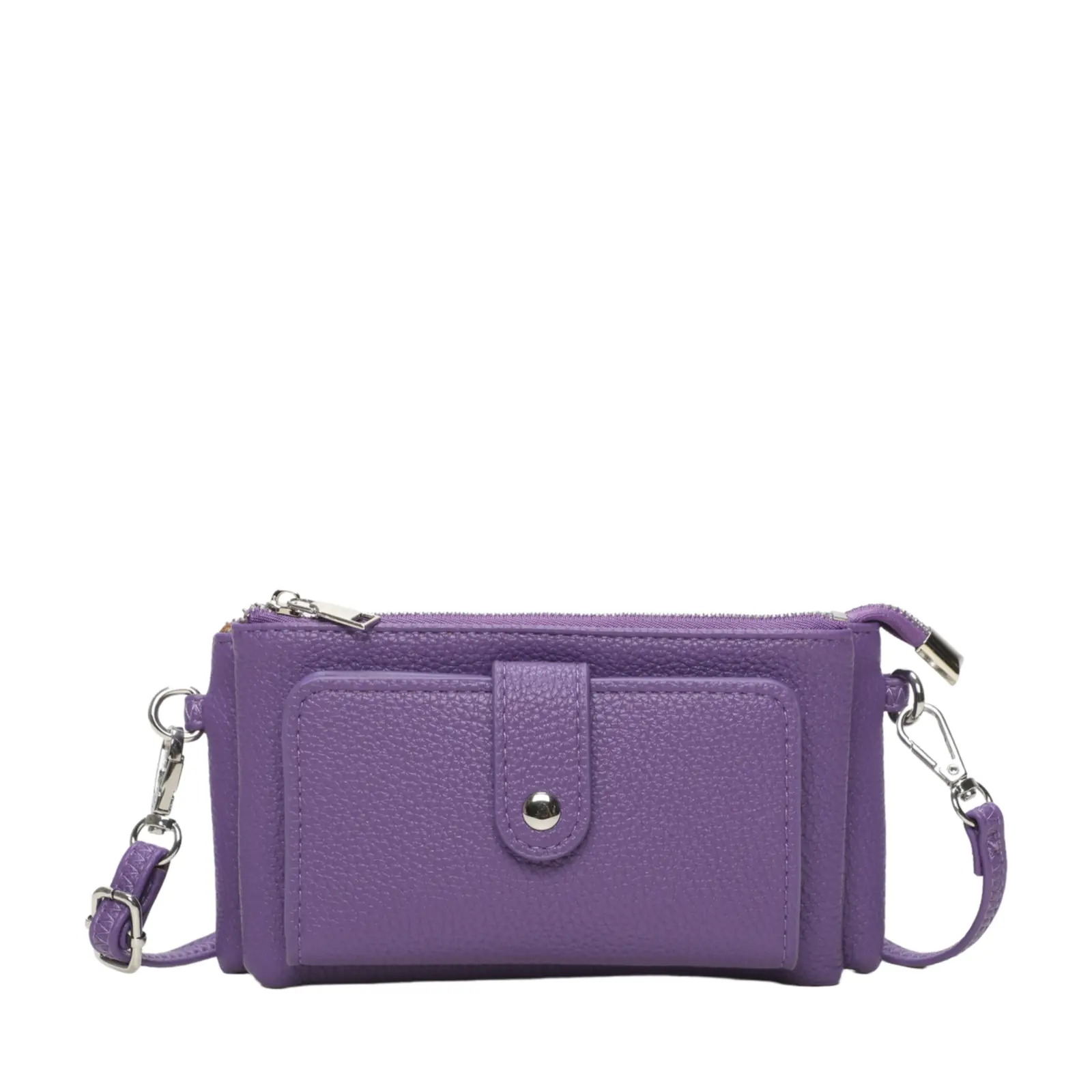 Multi-Pocket Leather Crossbody Wallet with Detachable Strap - Image 14