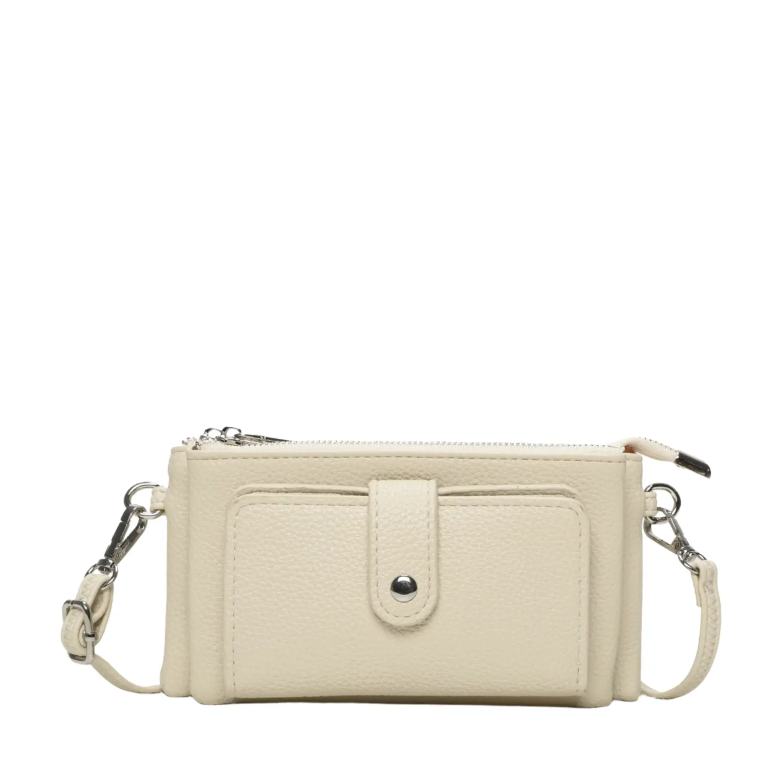 Multi-Pocket Leather Crossbody Wallet with Detachable Strap - Image 3