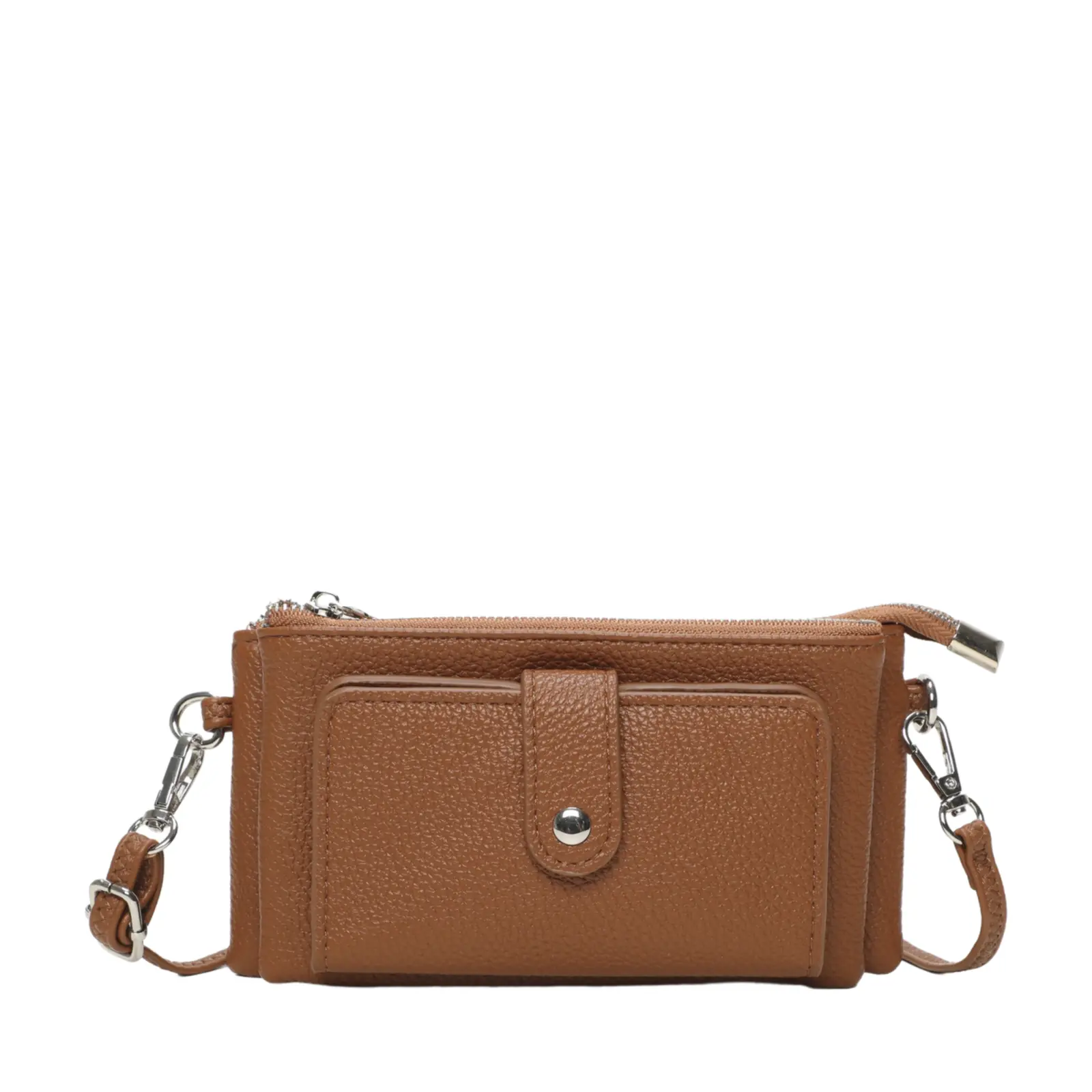 Multi-Pocket Leather Crossbody Wallet with Detachable Strap - Image 6