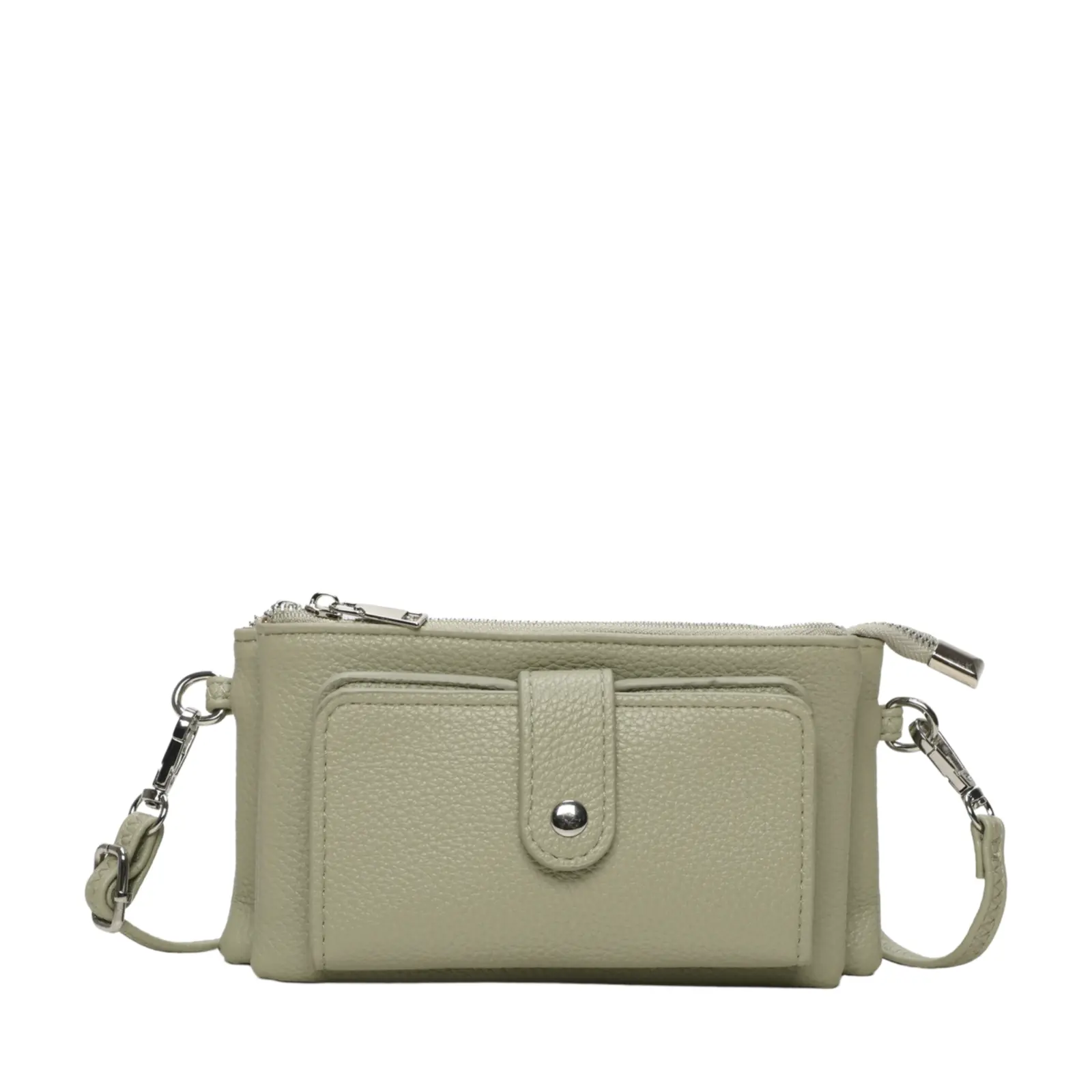 Multi-Pocket Leather Crossbody Wallet with Detachable Strap - Image 9