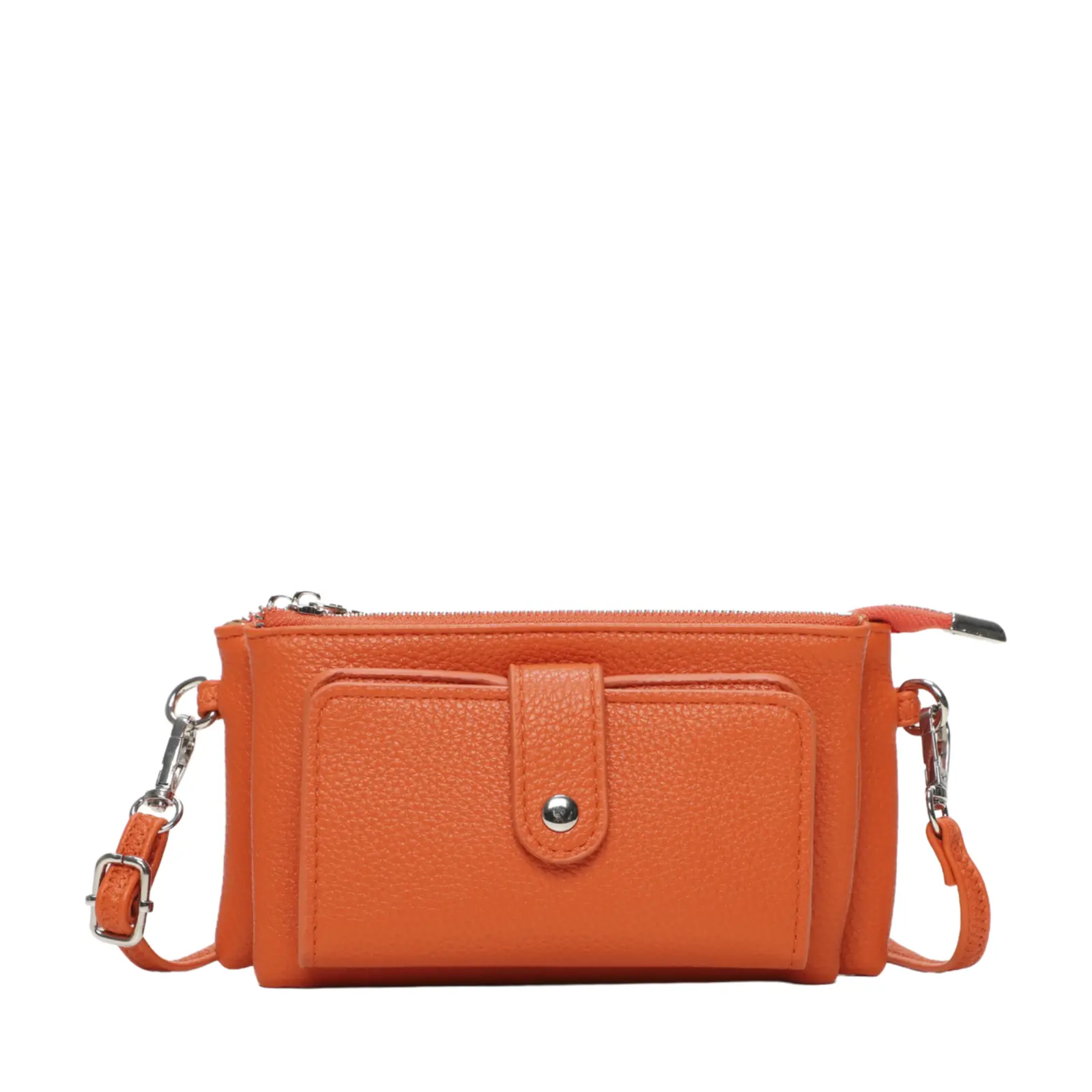 Multi-Pocket Leather Crossbody Wallet with Detachable Strap - Image 11