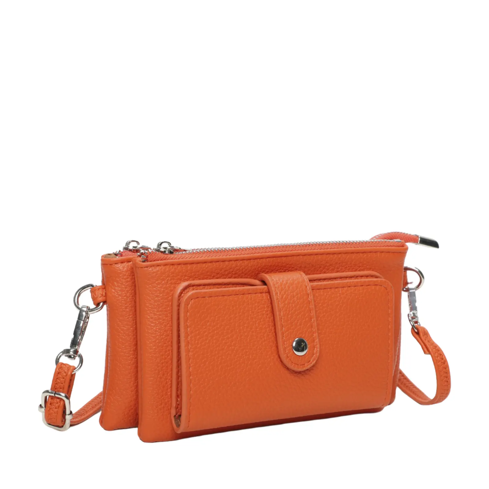 Multi-Pocket Leather Crossbody Wallet with Detachable Strap - Image 12