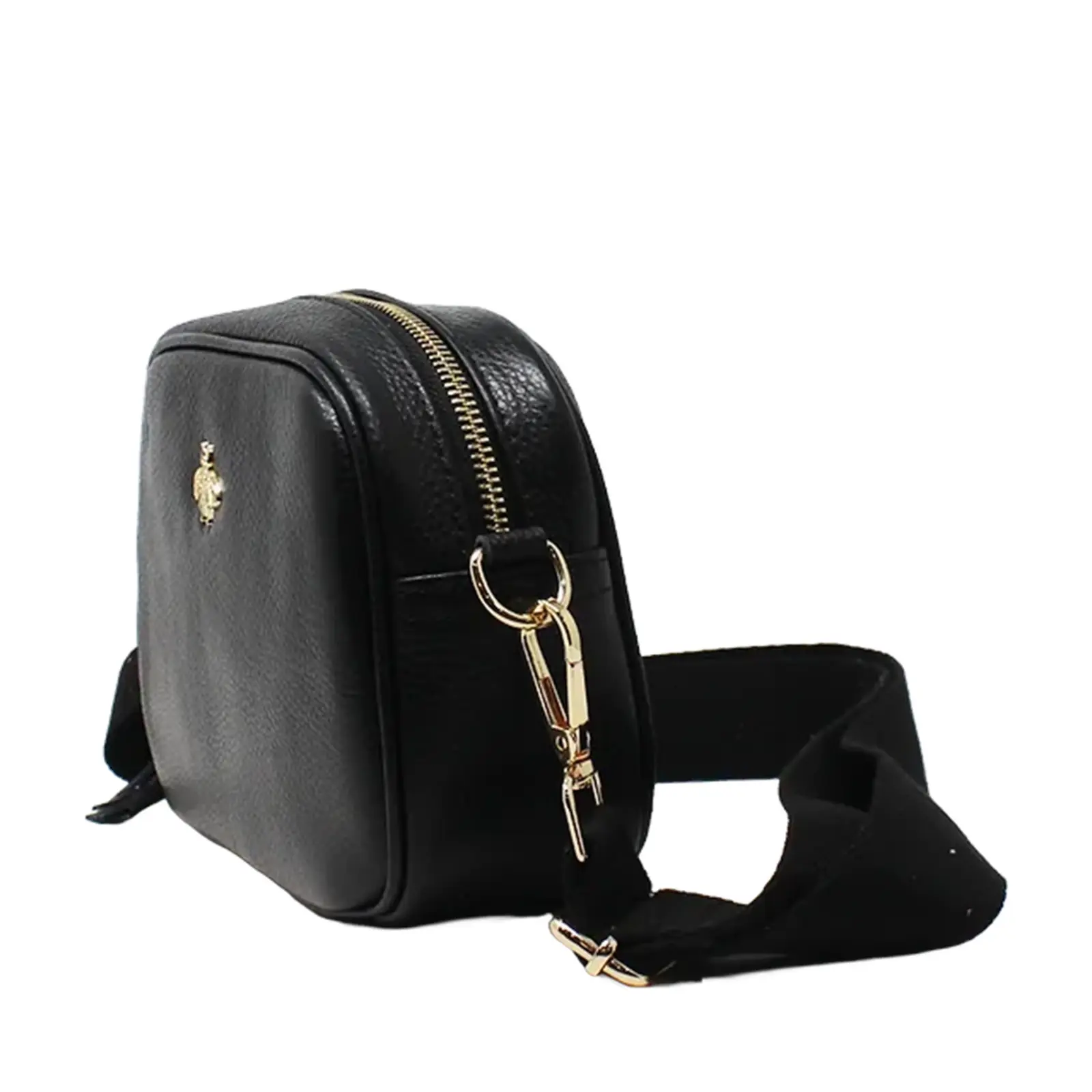 Simple Crossbody Genuine Leather Bag with Bee Decor - Image 4