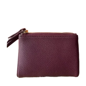 Small Folded Purse with Double Zippers