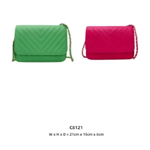 Quilted Pattern Flap Crossbody with Braided Chain