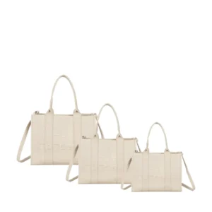 Ladies 3 Pieces Fashion Tote Bag Set with Crossbody Strap Set (MINI, M, S)