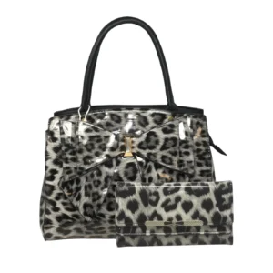 Trendy Leopard Print Bow Tote Bag