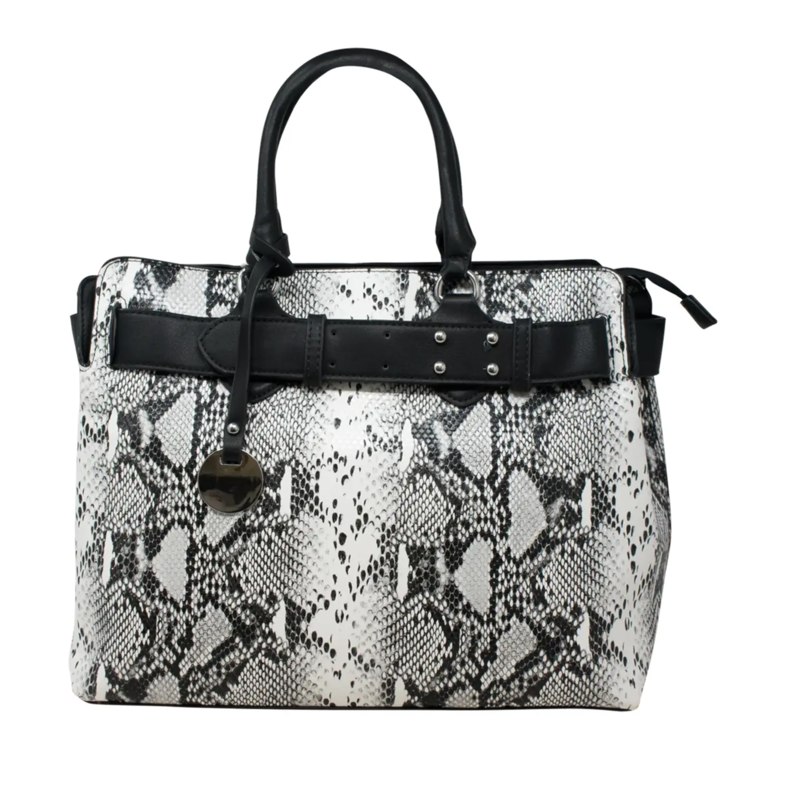 Alpini Snake Skin Tote with Studded Belt