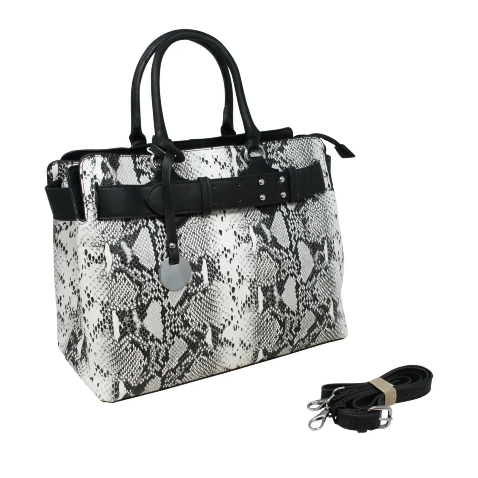 Alpini Snake Skin Tote with Studded Belt - Image 2