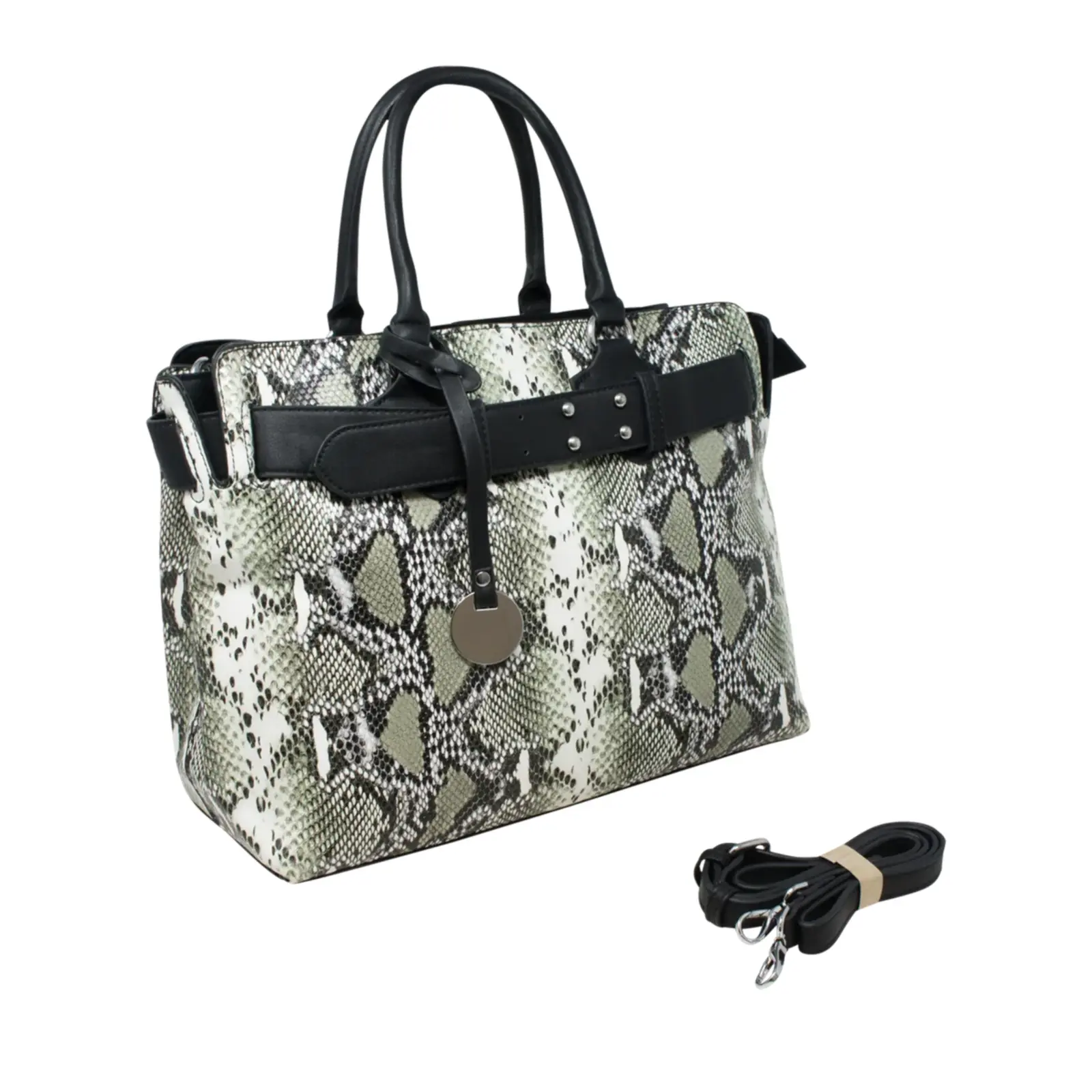 Alpini Snake Skin Tote with Studded Belt - Image 10