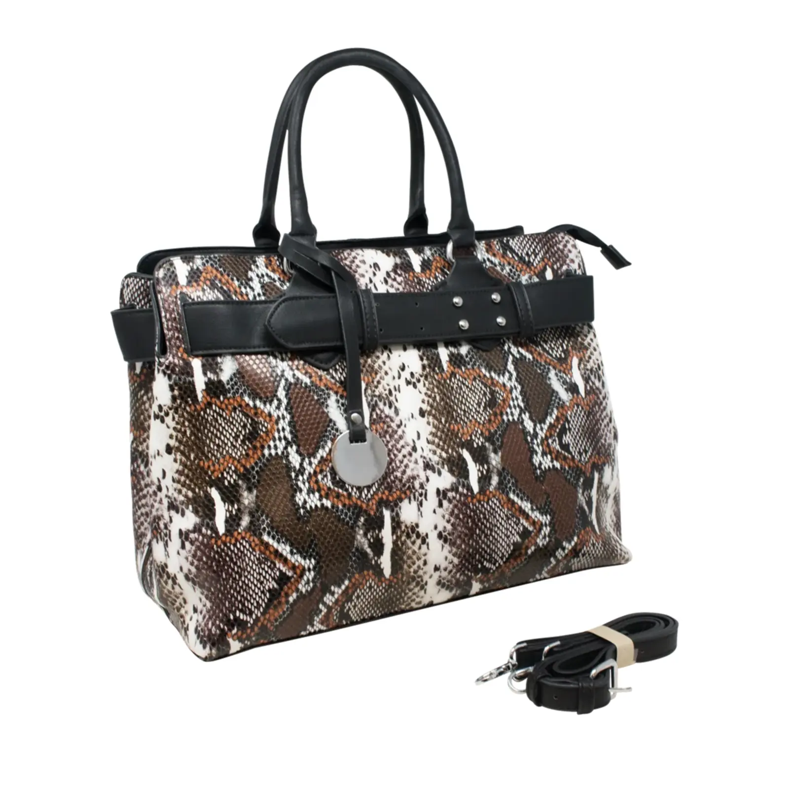 Alpini Snake Skin Tote with Studded Belt - Image 6