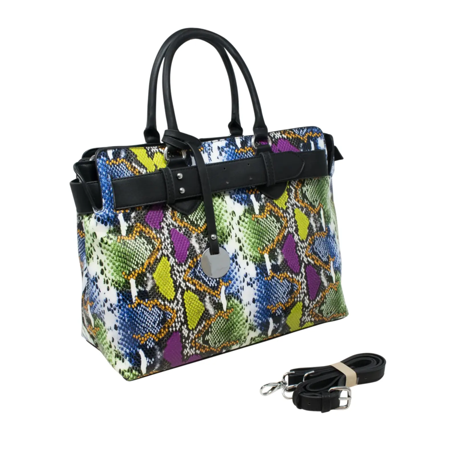 Alpini Snake Skin Tote with Studded Belt - Image 4