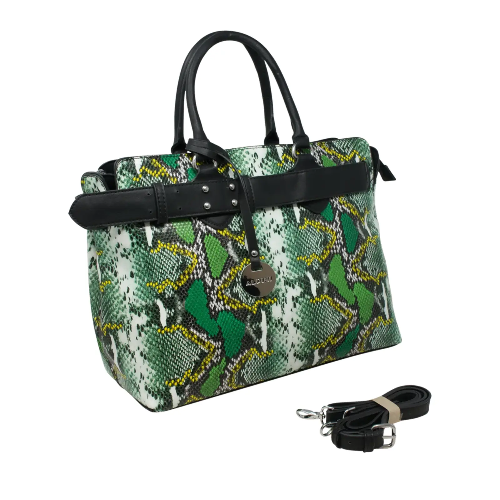 Alpini Snake Skin Tote with Studded Belt - Image 8