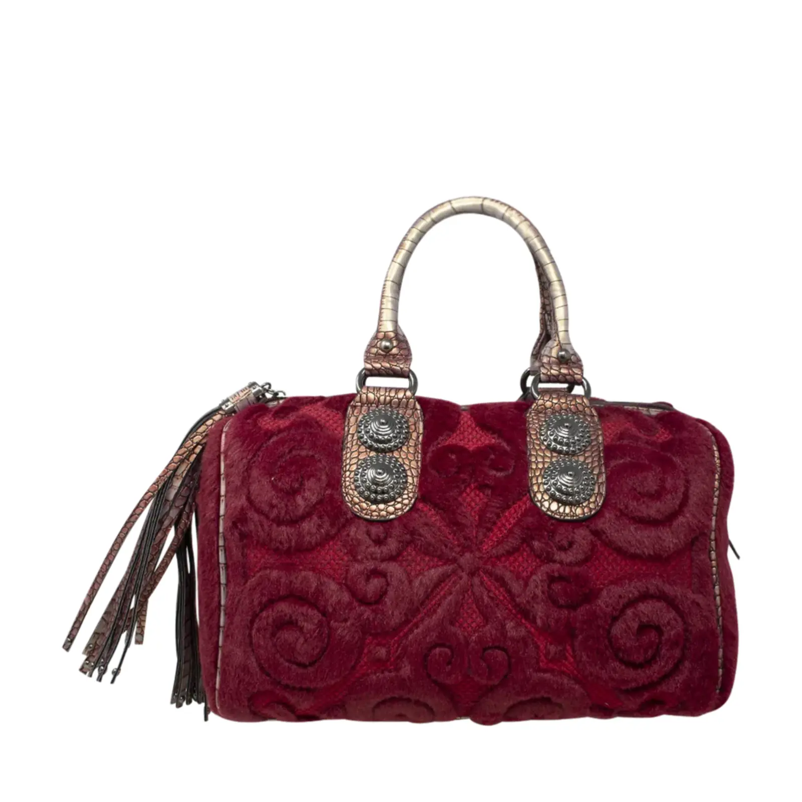 Faux Fur Patterned Handbag - Image 5