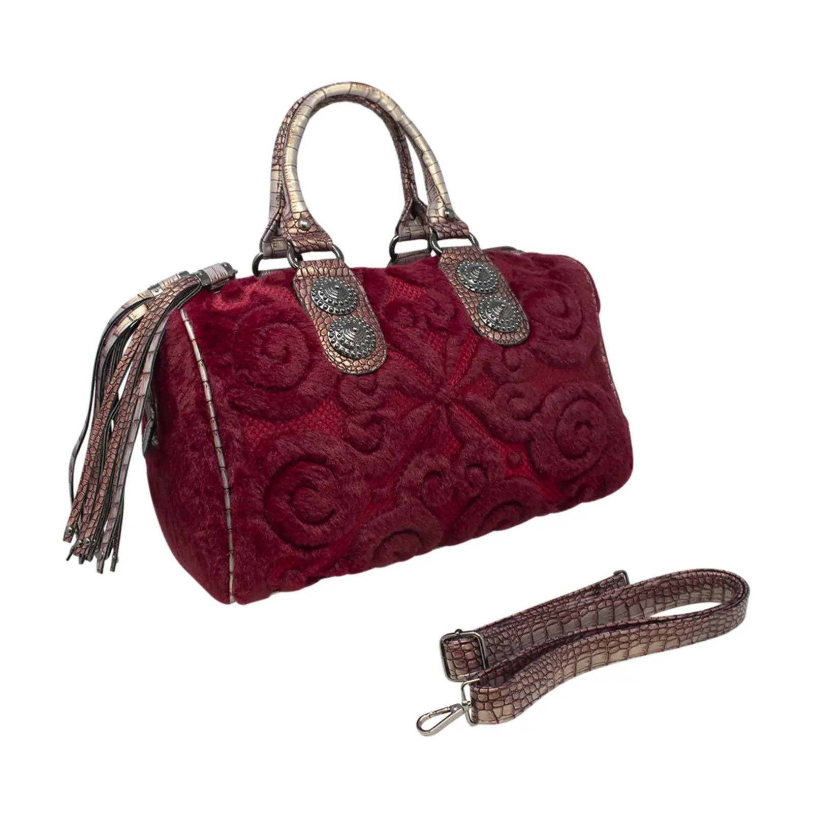 Faux Fur Patterned Handbag - Image 6