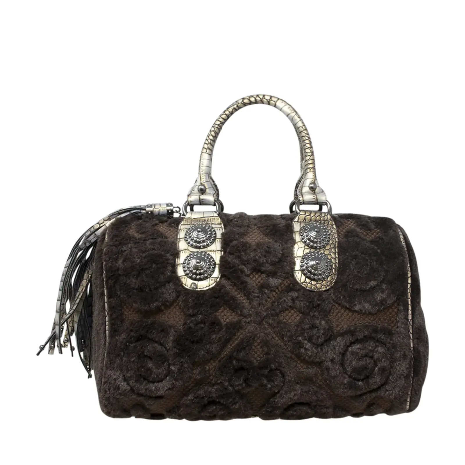 Faux Fur Patterned Handbag - Image 3