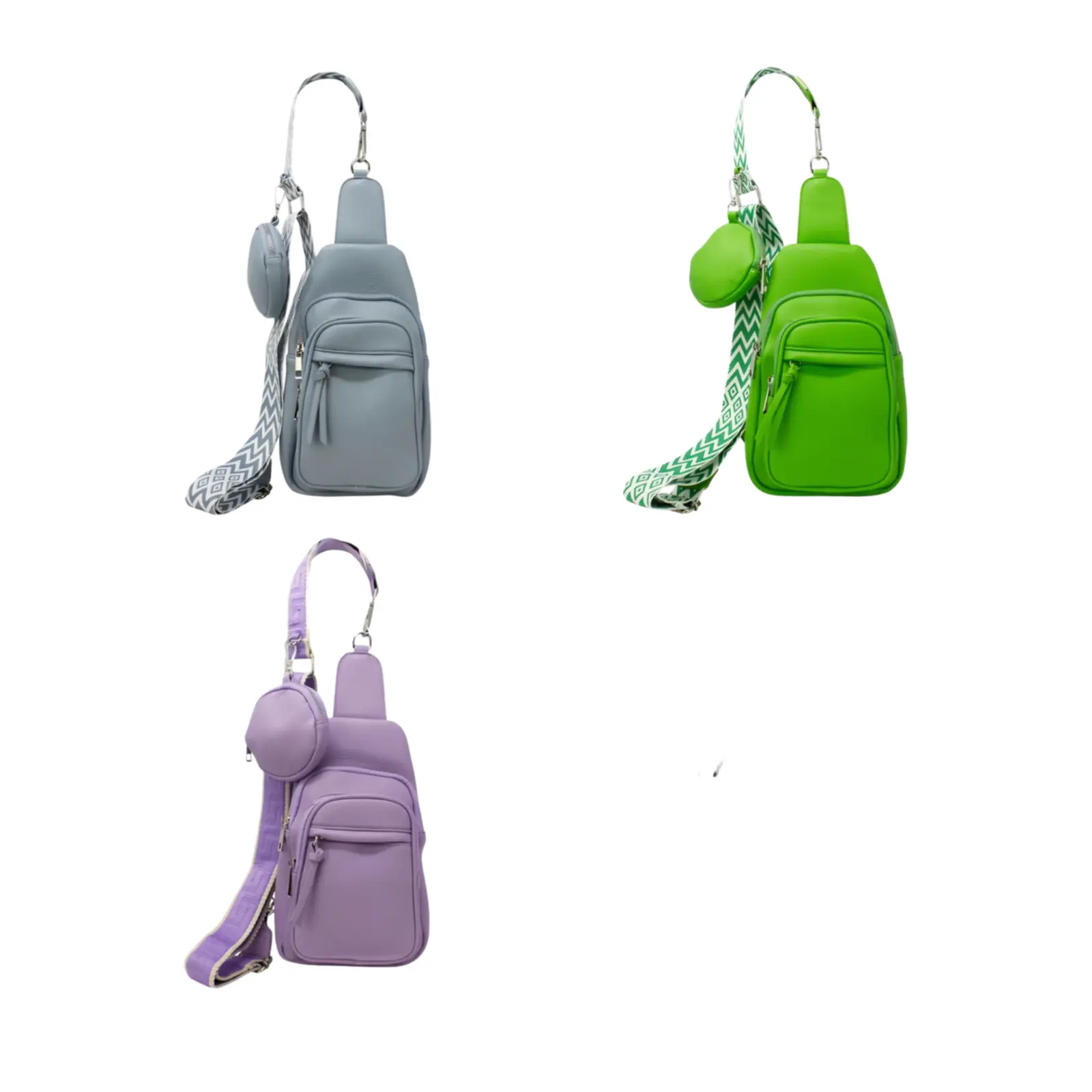 Chest Crossbody Bag with Double Pockets & Pouch