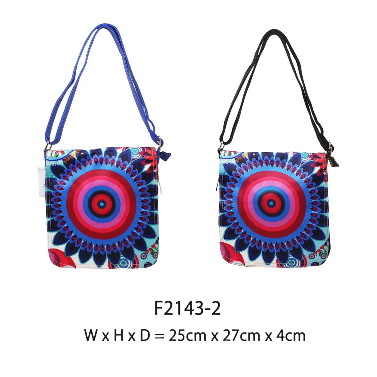 Abstract Floral Print Lightweight Crossbody Bag