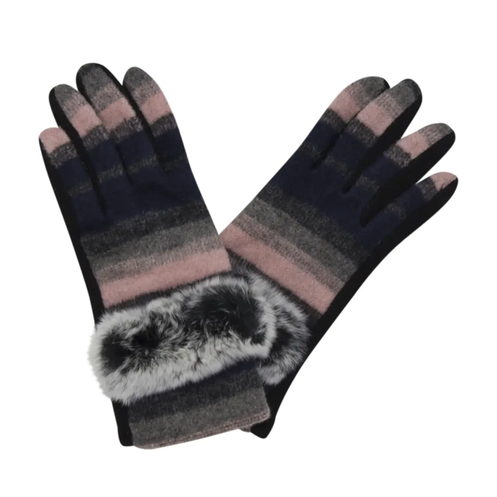 Warm Fur Details Gloves - Image 6
