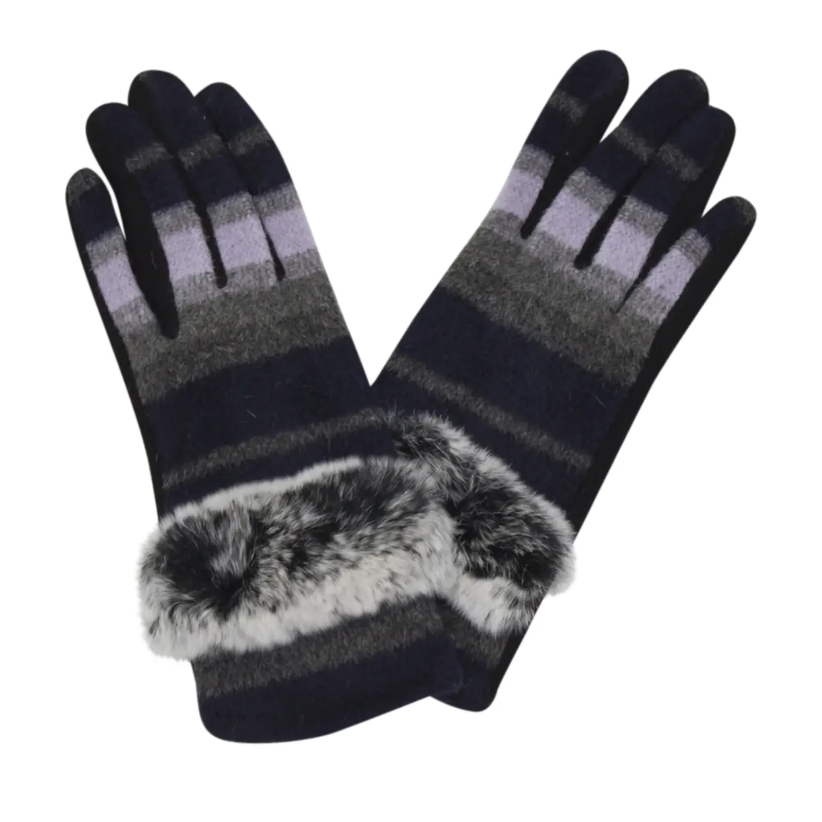 Warm Fur Details Gloves - Image 8