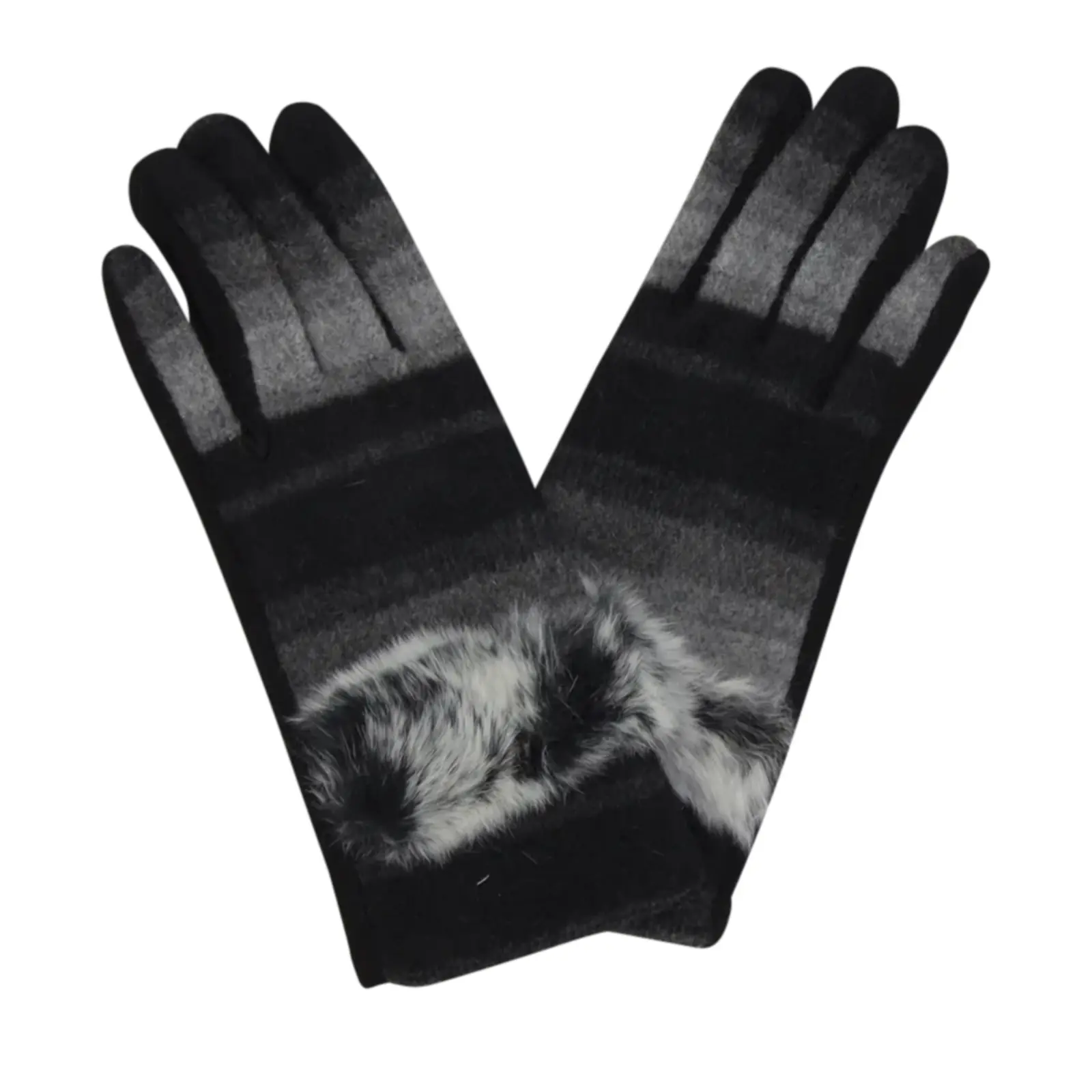 Warm Fur Details Gloves - Image 4