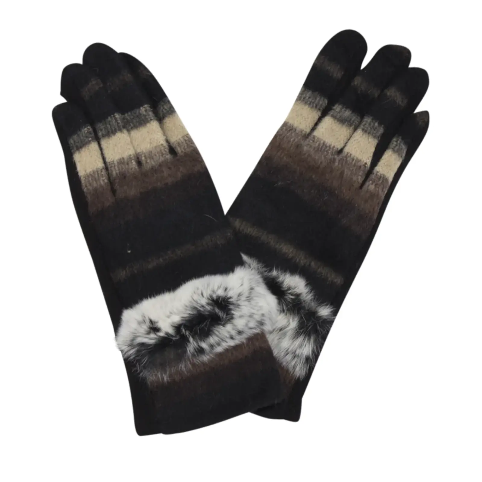 Warm Fur Details Gloves - Image 2