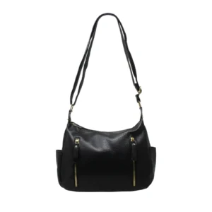 Double Zip Casual Crossbody Bag with Adjustable Strap