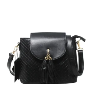 Modern Quilted Tassel Accent Crossbody Bag