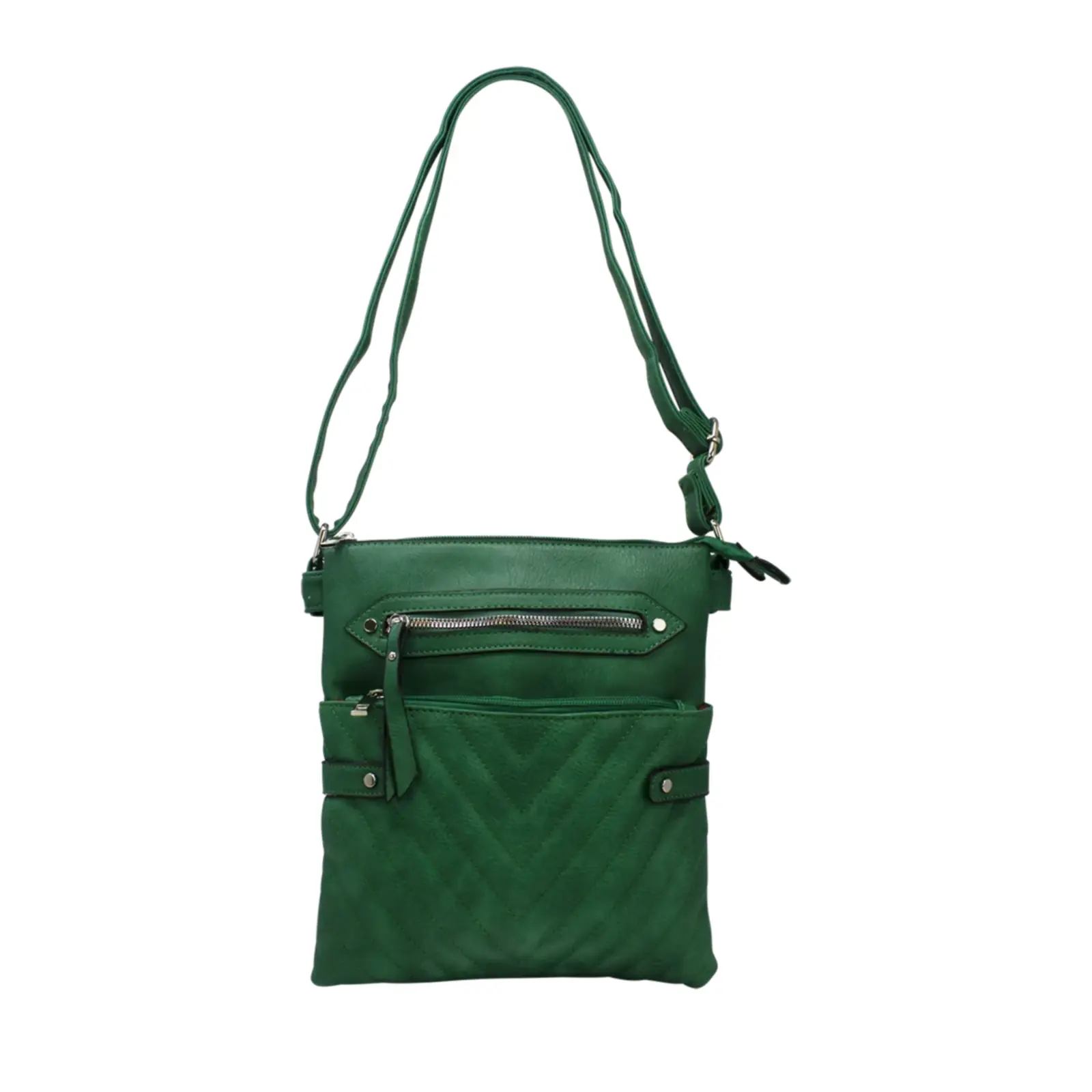 Quilted Front Strap Crossbody Bag - Image 3