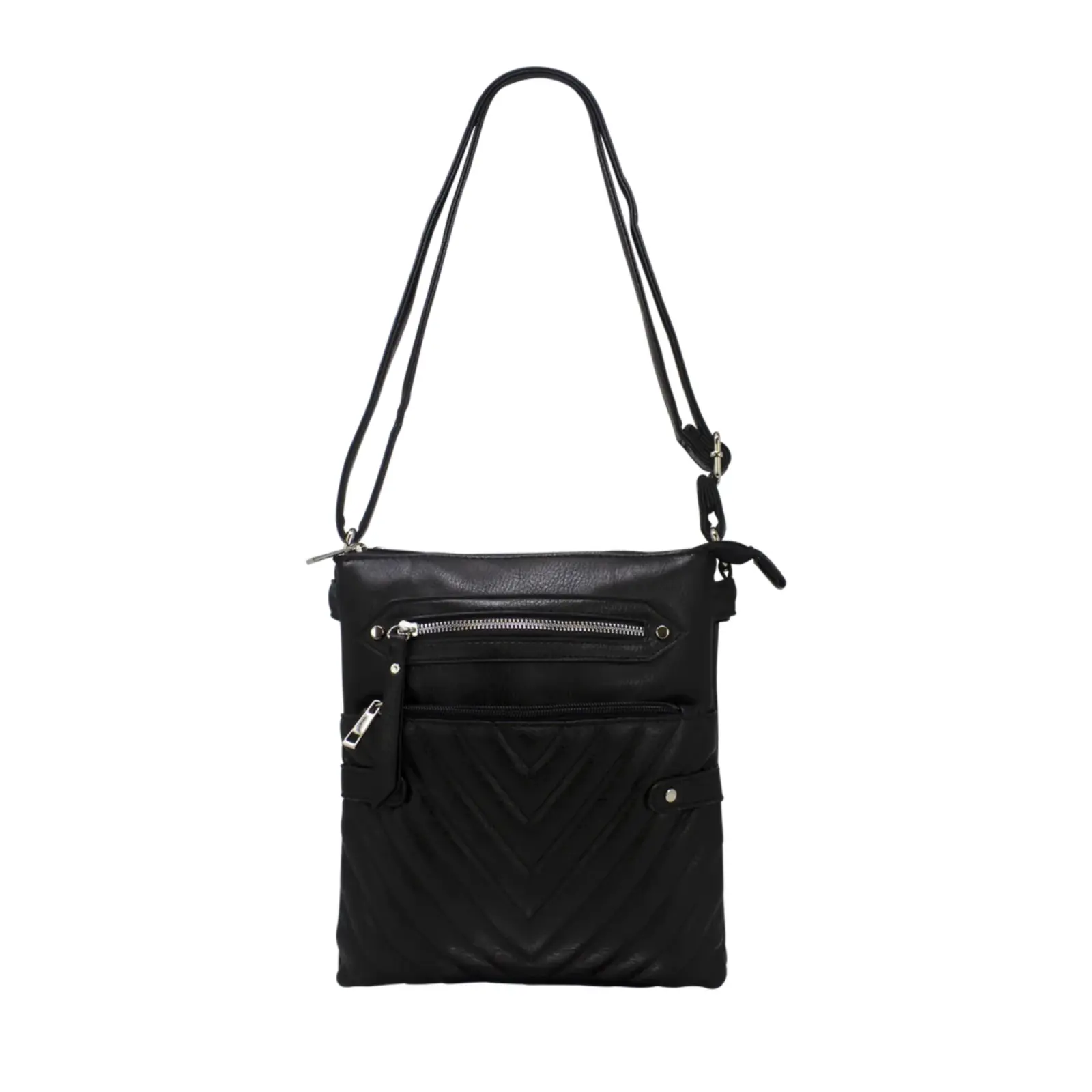 Quilted Front Strap Crossbody Bag