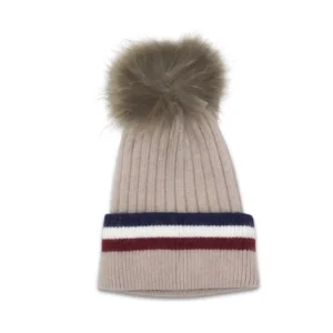 Retro Pattern Knitted Pom Beanie