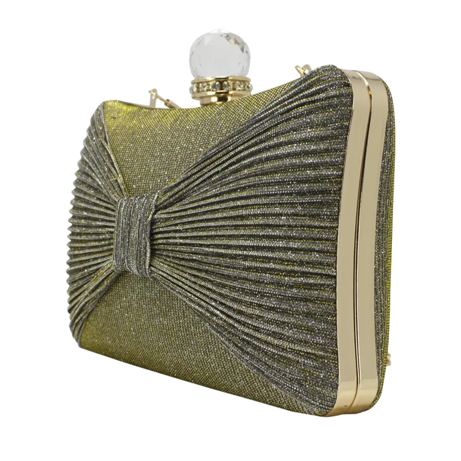 Glittery Bow Clutch with Big Top Diamante - Image 4