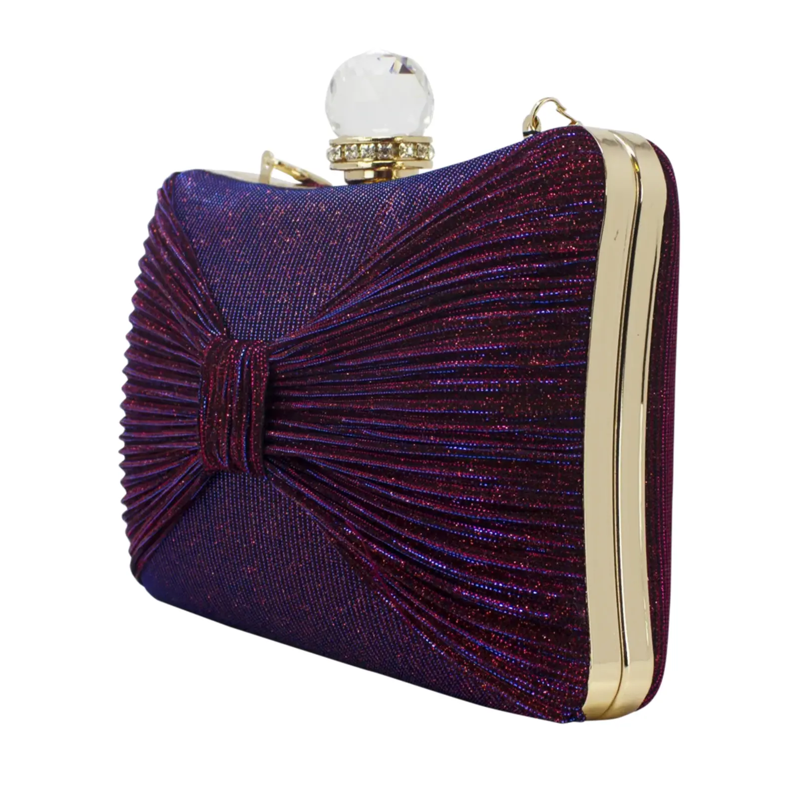Glittery Bow Clutch with Big Top Diamante - Image 10
