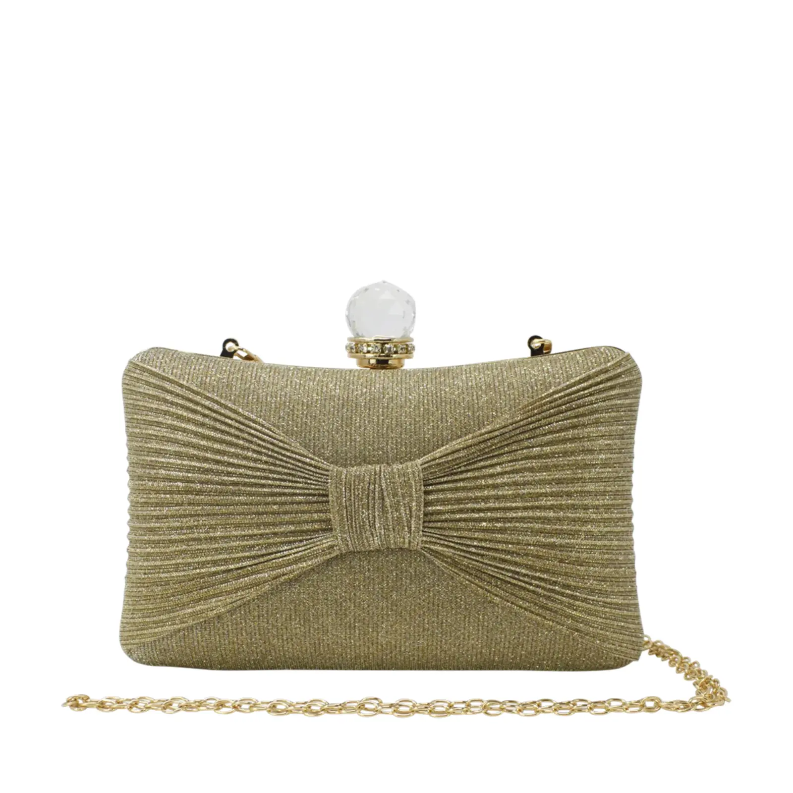 Glittery Bow Clutch with Big Top Diamante - Image 7