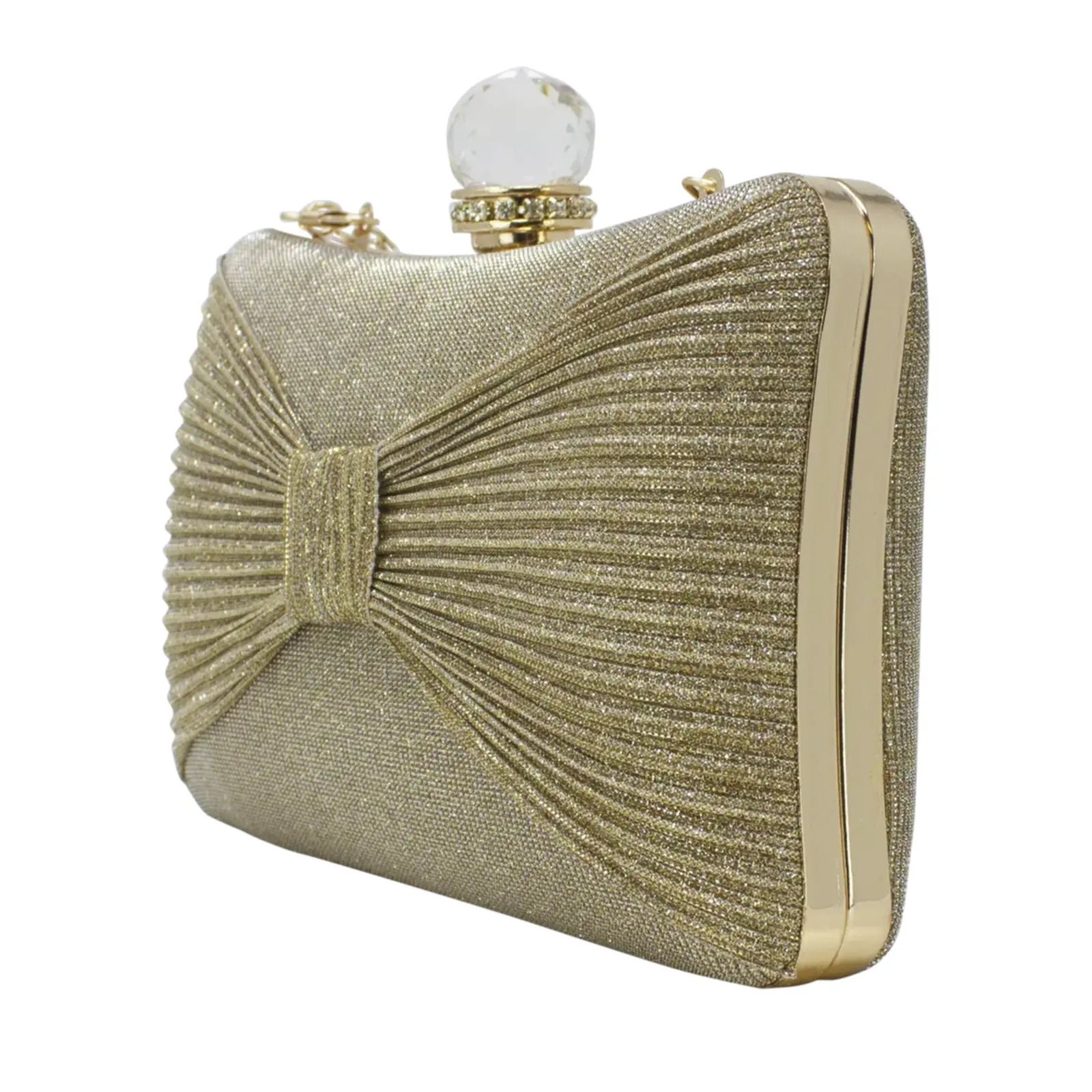 Glittery Bow Clutch with Big Top Diamante - Image 8
