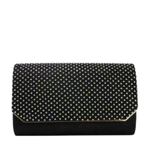 Bi-Fold Diamante Flap Evening Clutch