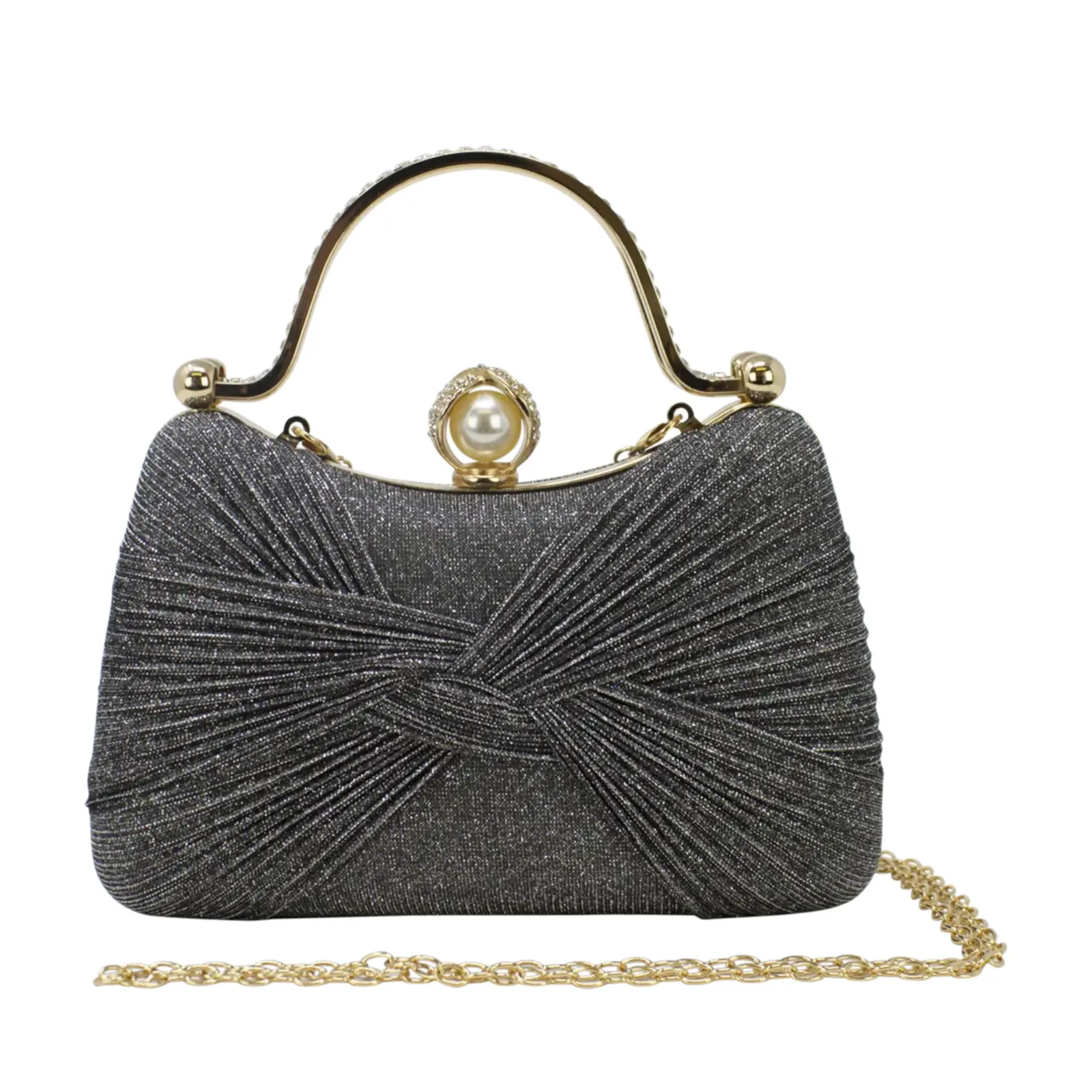 Bow Diamante Clutch Bag - Image 3