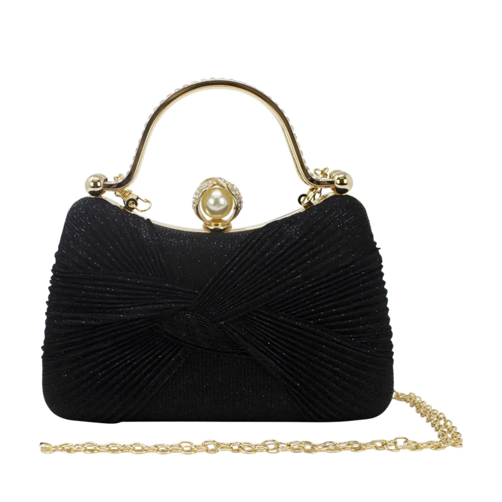 Bow Diamante Clutch Bag