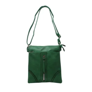 Embossed Cube Pattern Crossbody with Front Zip