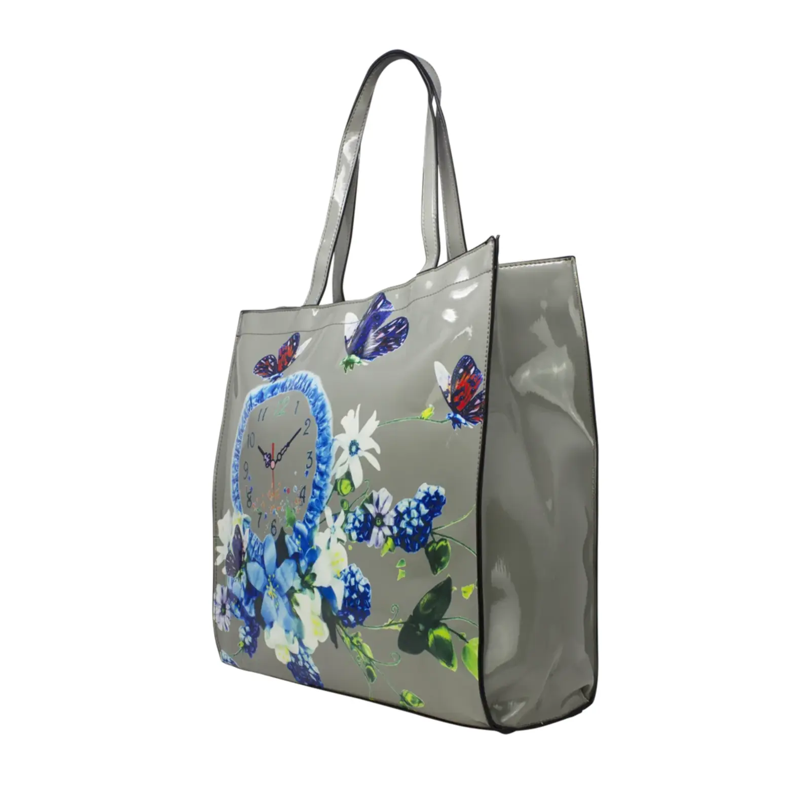 Floral Flower with Clock Tote Bag - Image 14