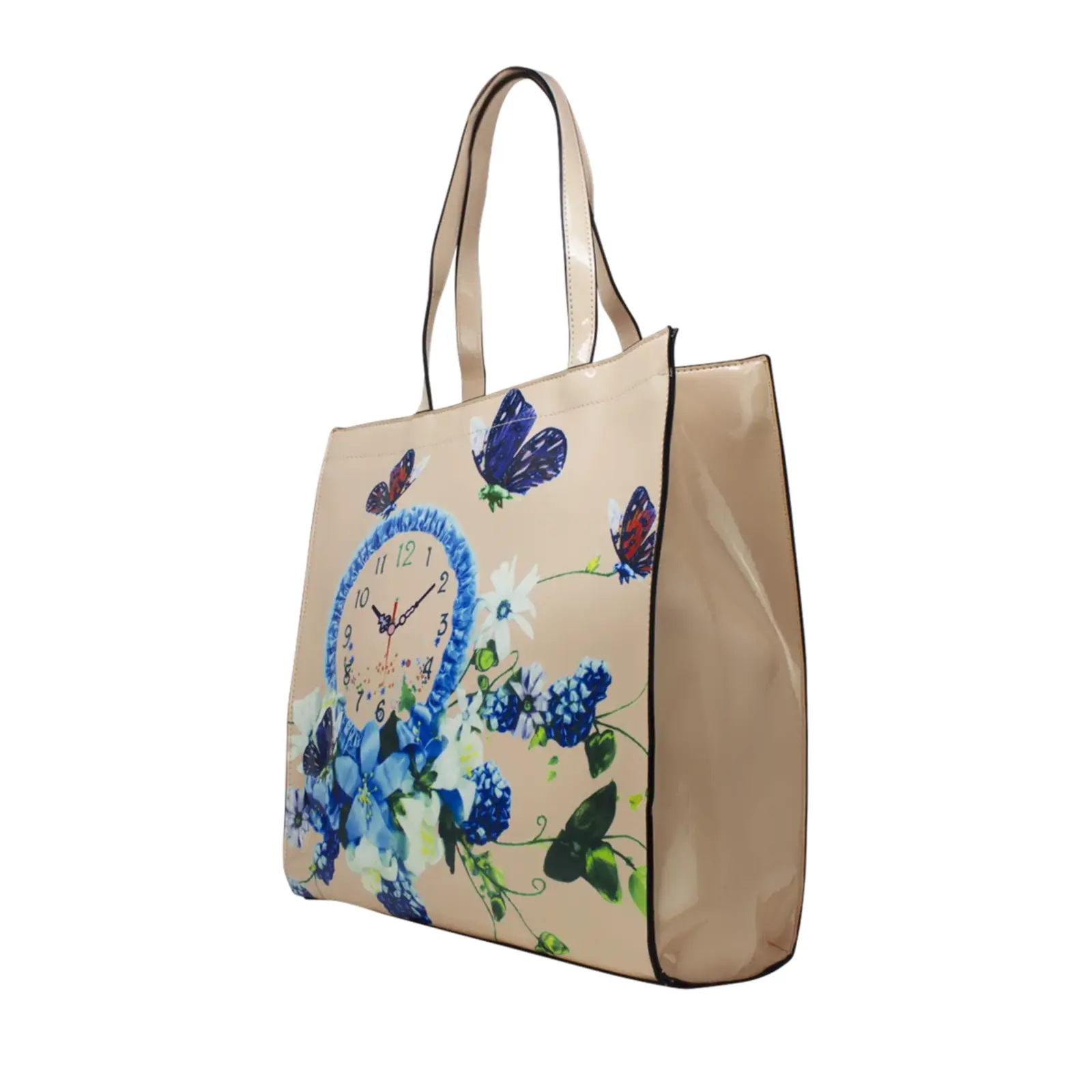 Floral Flower with Clock Tote Bag - Image 17