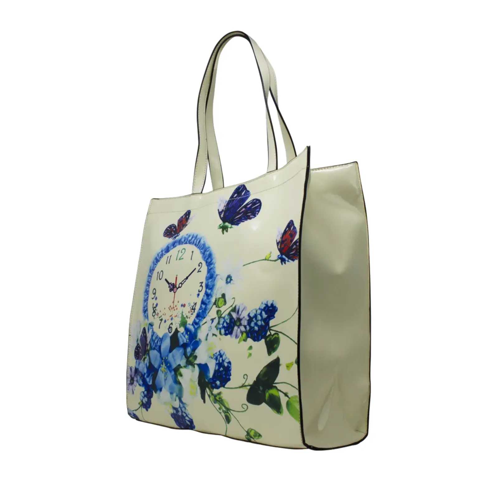Floral Flower with Clock Tote Bag - Image 2