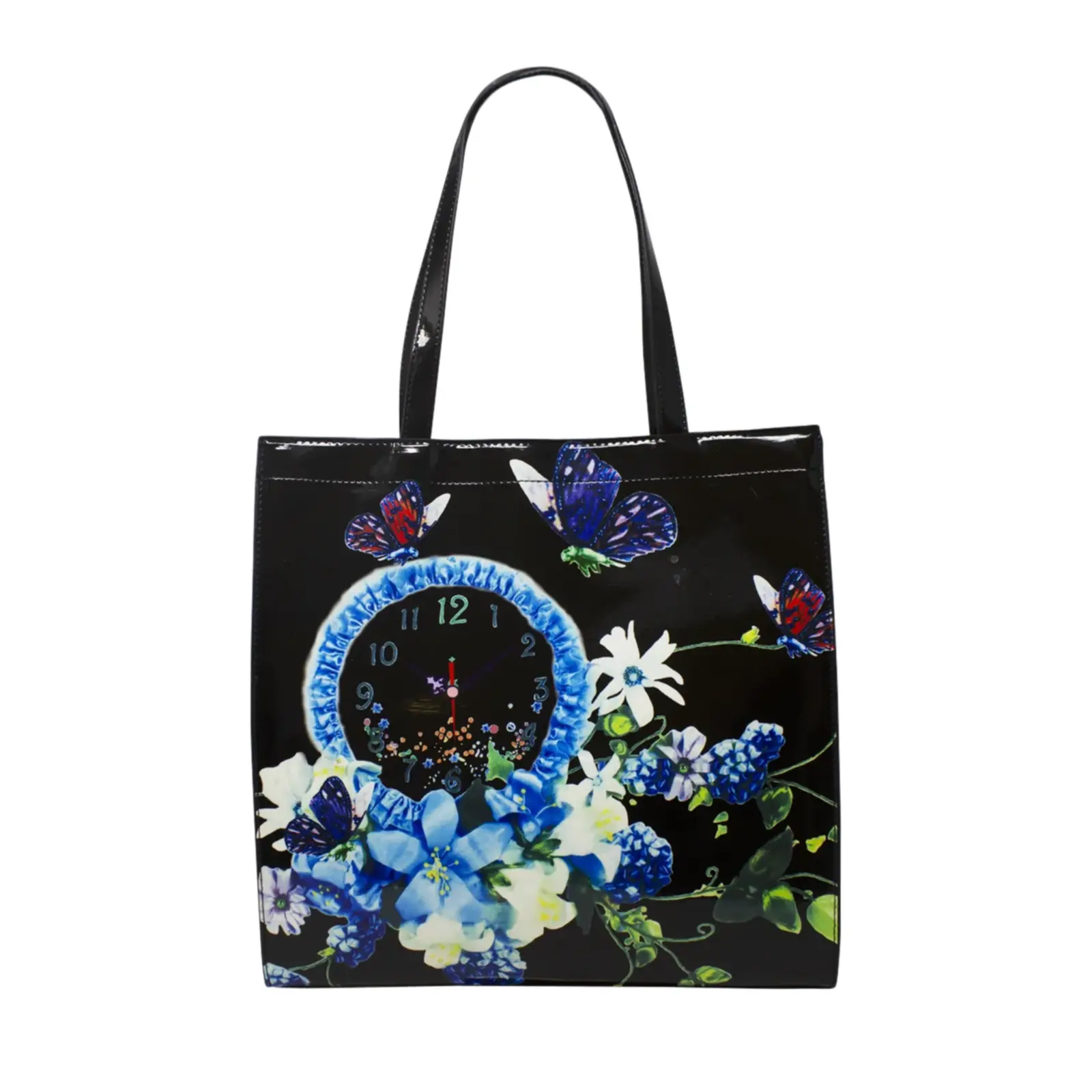 Floral Flower with Clock Tote Bag - Image 4