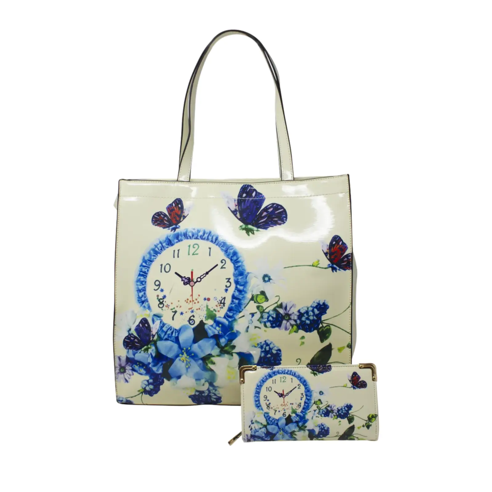 Floral Flower with Clock Tote Bag - Image 3