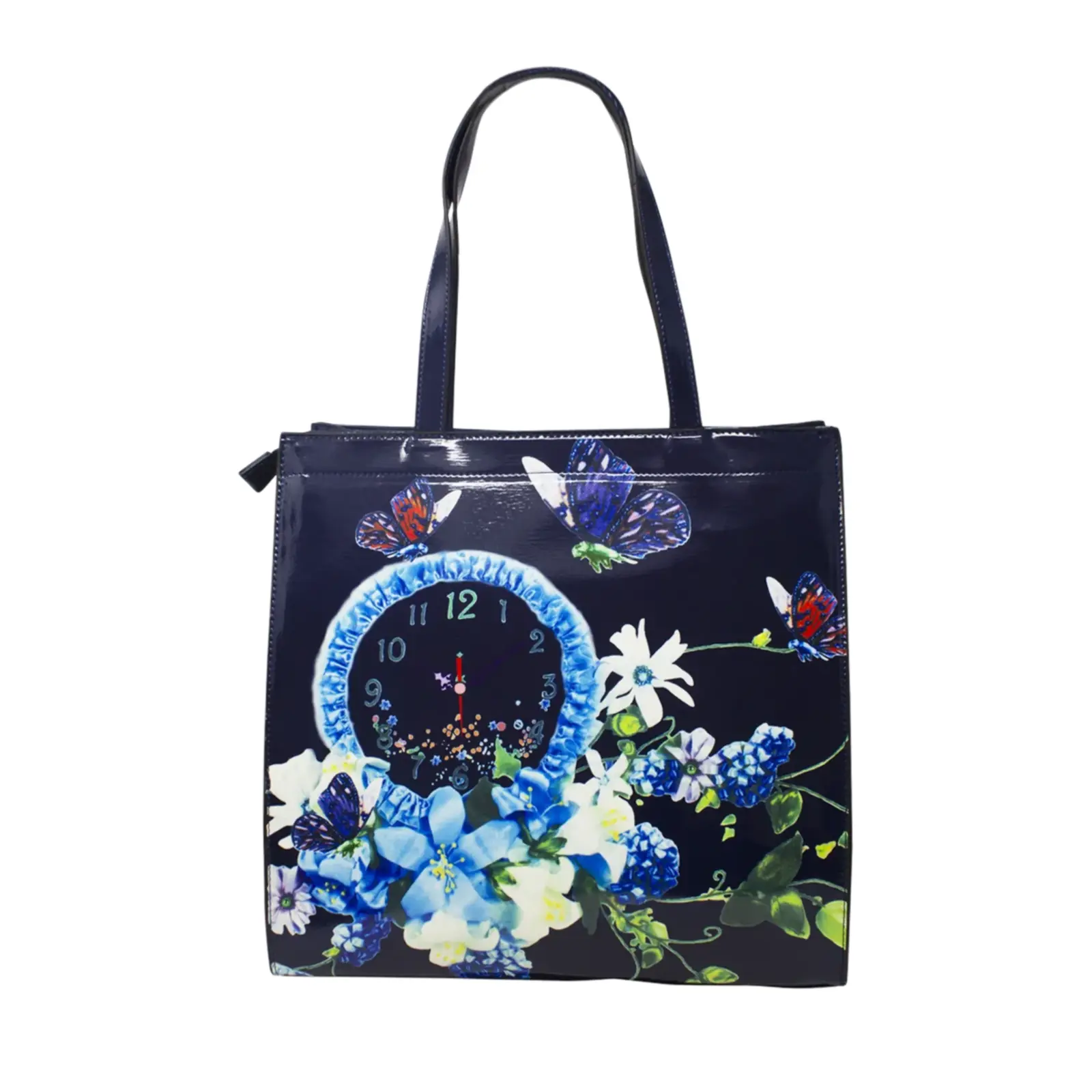 Floral Flower with Clock Tote Bag - Image 7