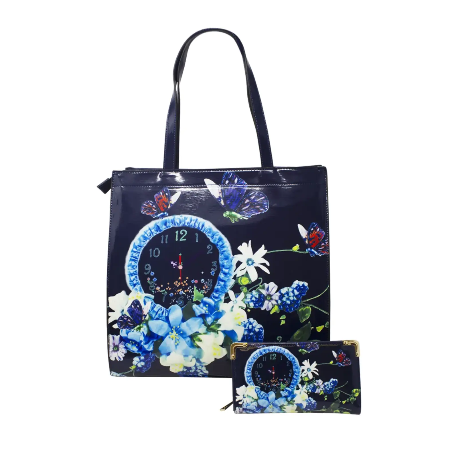 Floral Flower with Clock Tote Bag - Image 9