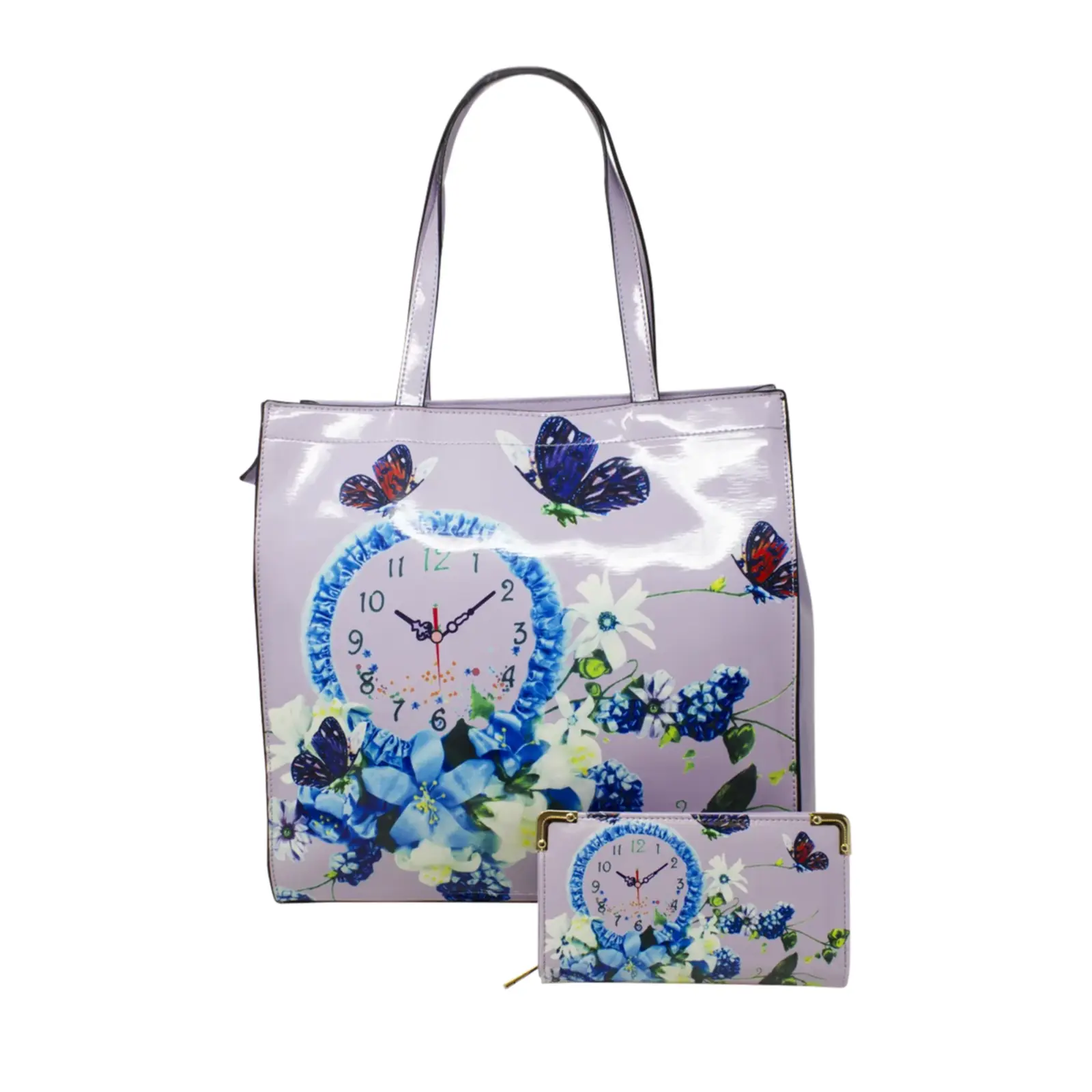 Floral Flower with Clock Tote Bag - Image 21
