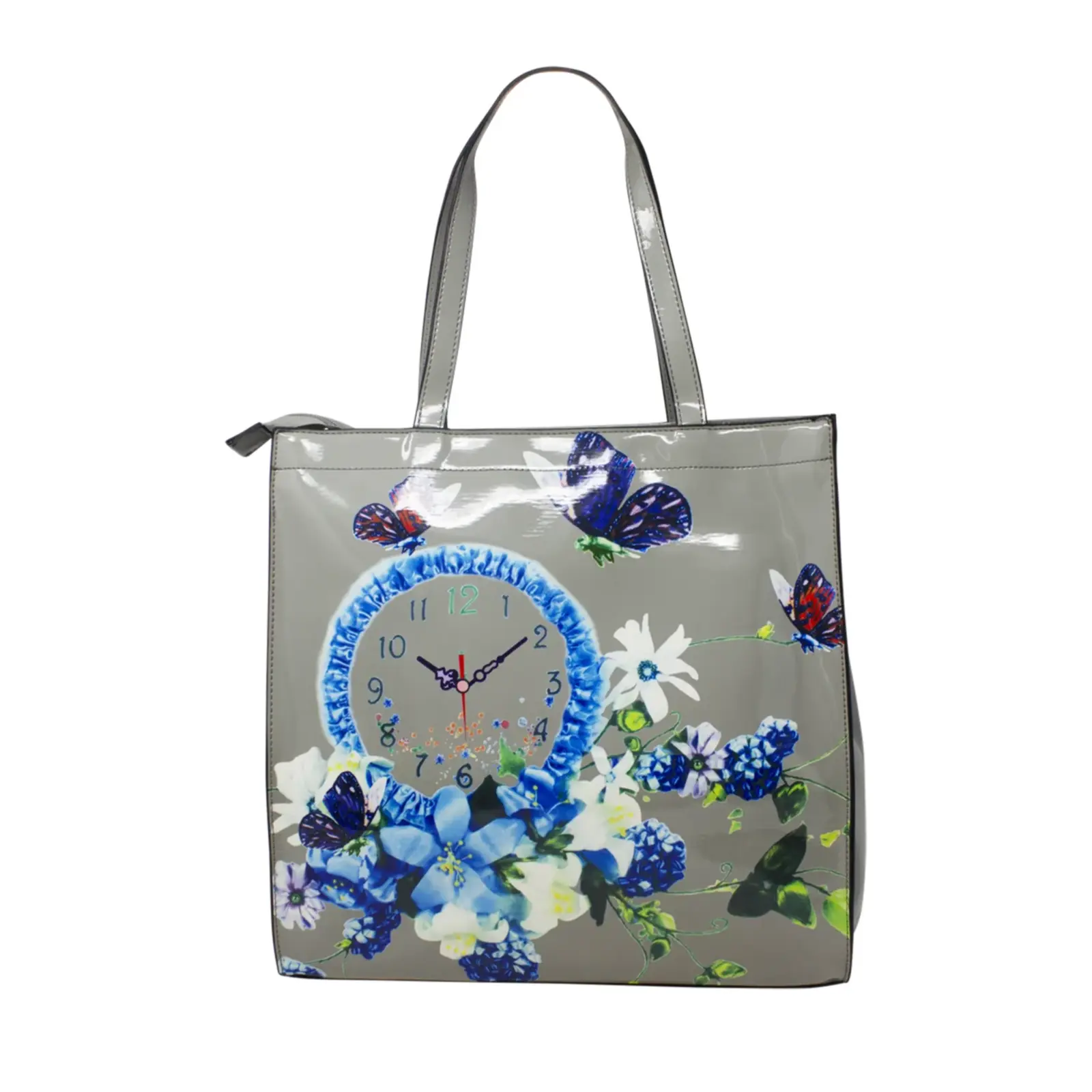 Floral Flower with Clock Tote Bag - Image 13