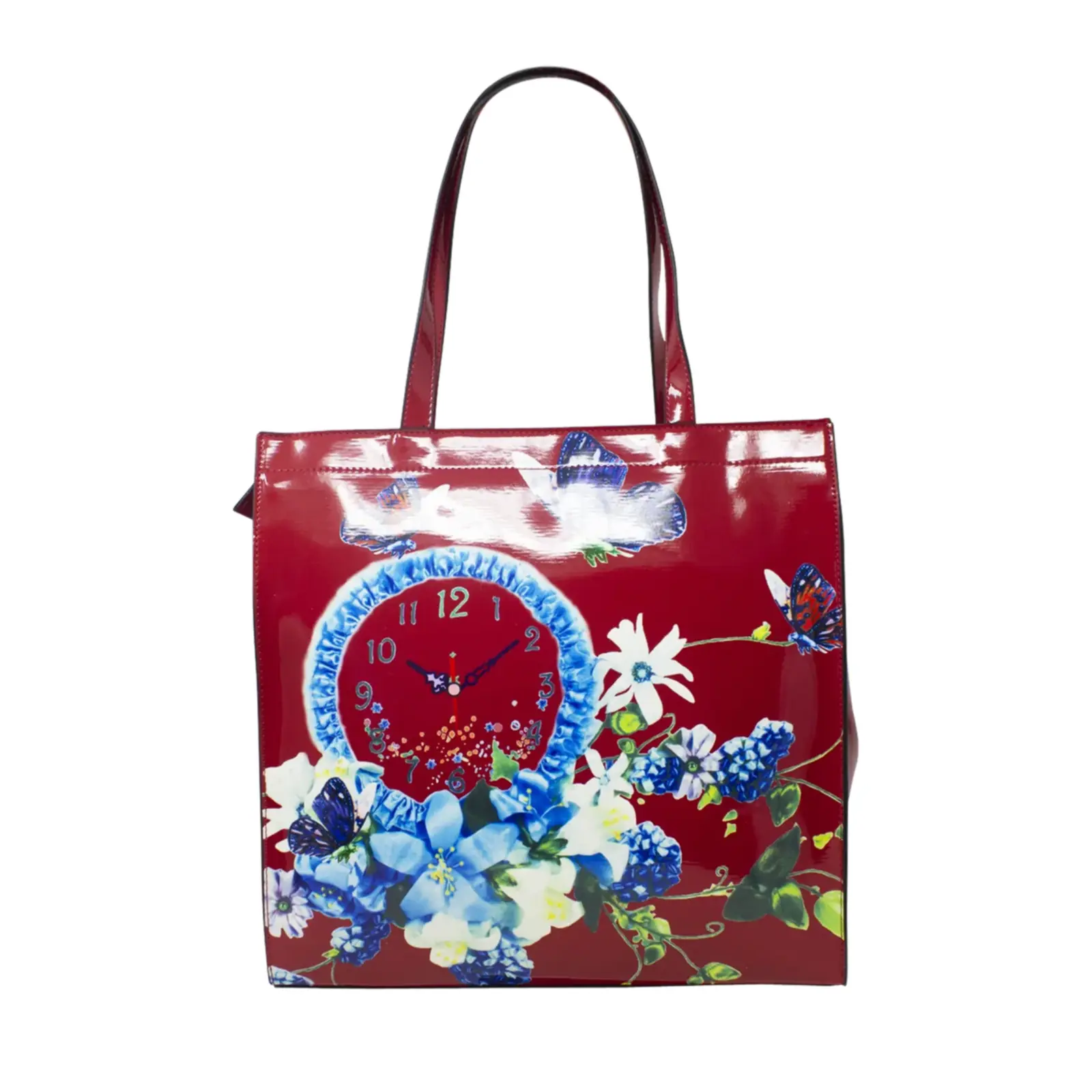 Floral Flower with Clock Tote Bag - Image 22